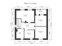 3d проект ДГ030 - планировка 2 этажа
