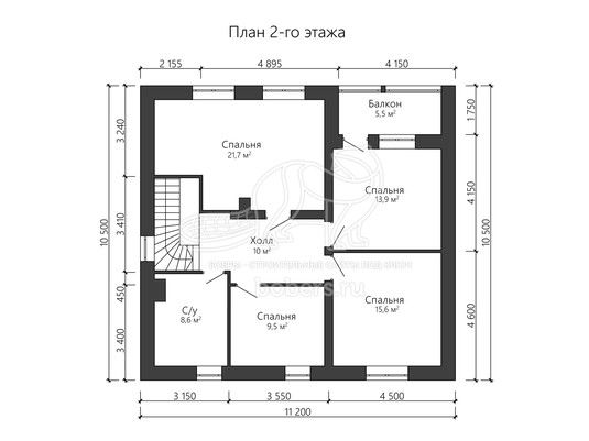 3d проект ДГ030 - планировка 2 этажа