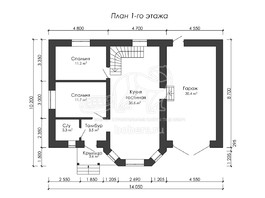 3d проект ДГ032 - планировка 1 этажа