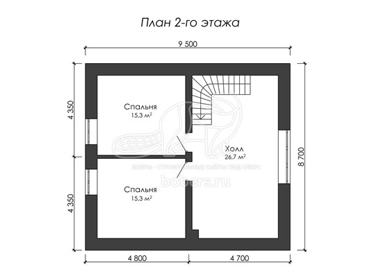 3d проект ДГ032 - планировка 2 этажа