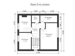 3d проект ДГ033 - планировка 2 этажа