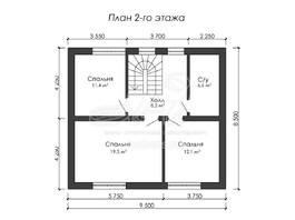 3d проект ДГ034 - планировка 2 этажа