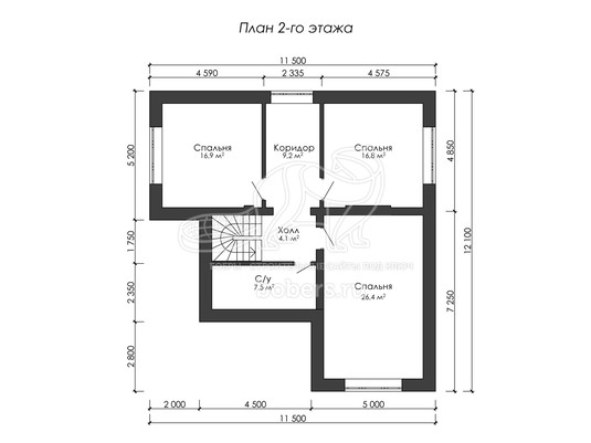 3d проект ДГ035 - планировка 2 этажа</div>