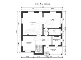 3d проект ДГ036 - планировка 1 этажа