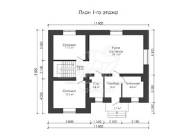 3d проект ДГ037 - планировка 1 этажа