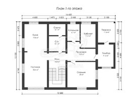 3d проект ДГ040 - планировка 1 этажа