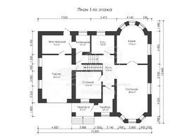 3d проект ДГ044 - планировка 1 этажа