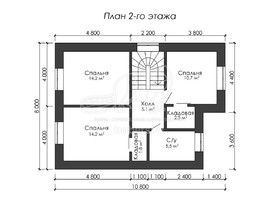 3d проект ДГ045 - планировка 2 этажа