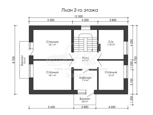 Пример планировки дома из блоков