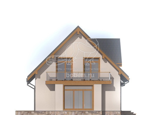 Пример визуализации фасада дома из блоков