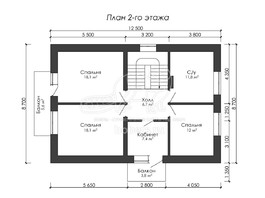 3d проект ДГ047 - планировка 2 этажа