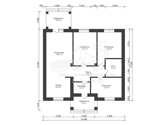 3d проект ДГ048 - планировка 1 этажа</div>