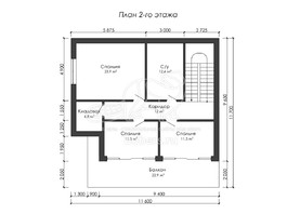 3d проект ДГ050 - планировка 2 этажа</div>