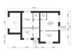 3d проект ДГ058 - планировка 1 этажа</div>