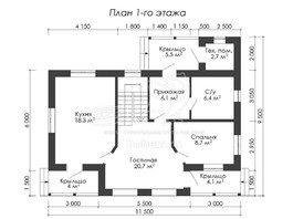 3d проект ДГ061 - планировка 1 этажа