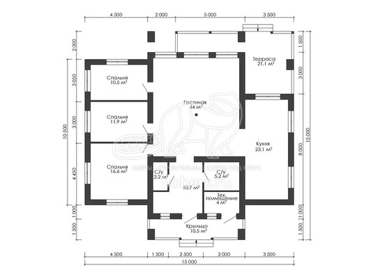 3d проект ДГ062 - планировка 1 этажа</div>
