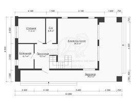 3d проект ДХ007 - планировка 1 этажа