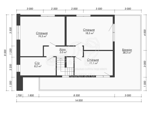 3d проект ДХ007 - планировка 2 этажа</div>
