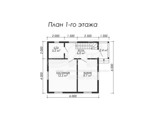 3d проект ДК004 - планировка 1 этажа
