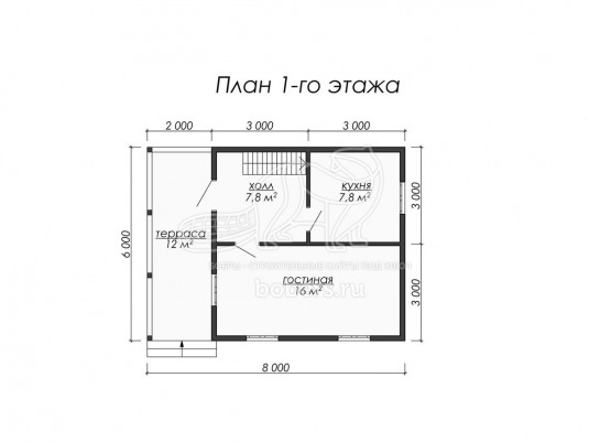 3d проект ДК005 - планировка 1 этажа