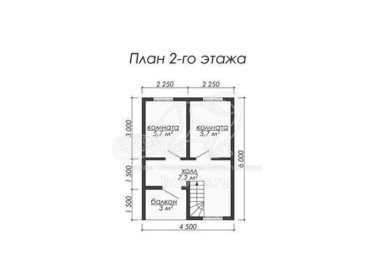 3d проект ДК007 - планировка 2 этажа