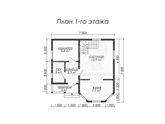 3d проект ДК012 - планировка 1 этажа