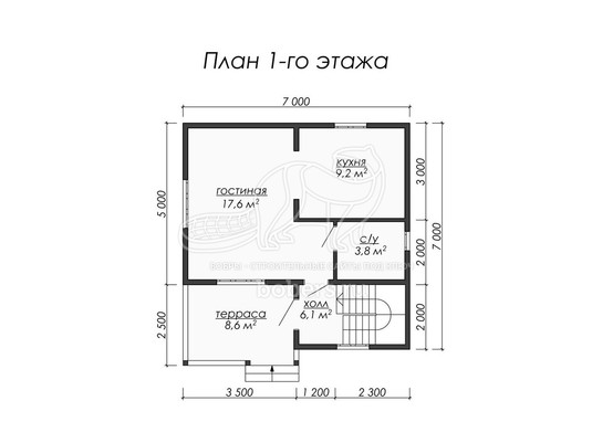 3d проект ДК015 - планировка 1 этажа