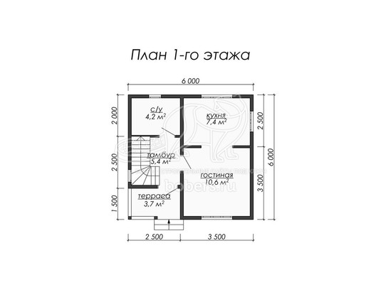 3d проект ДК020 - планировка 1 этажа