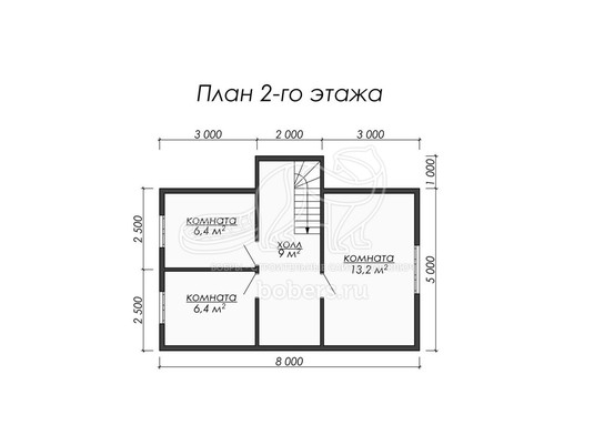 3d проект ДК022 - планировка 2 этажа