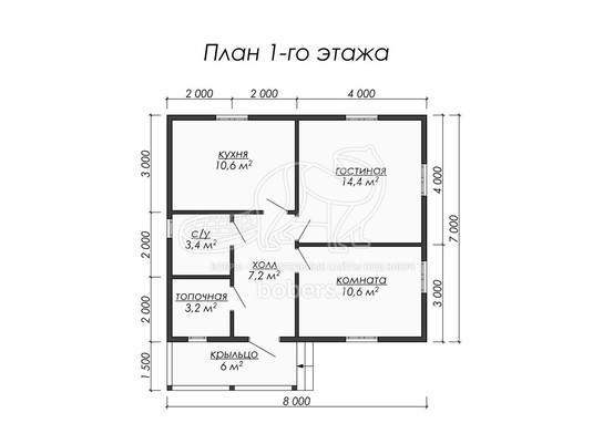 3d проект ДК023 - планировка 1 этажа</div>