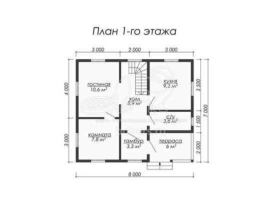3d проект ДК025 - планировка 1 этажа