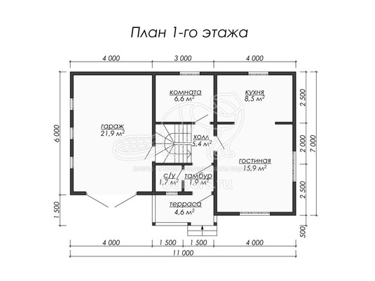 3d проект ДК028 - планировка 1 этажа