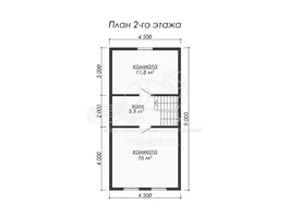 3d проект ДК038 - планировка 2 этажа