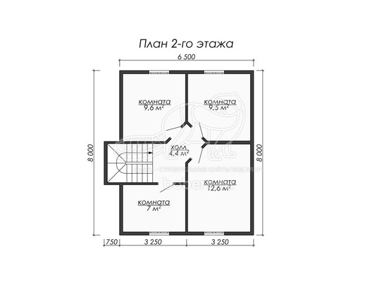 3d проект ДК040 - планировка 2 этажа
