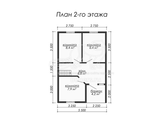 3d проект ДК042 - планировка 2 этажа