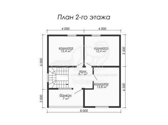 3d проект ДК045 - планировка 2 этажа