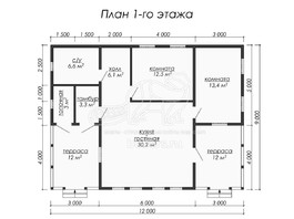 3d проект ДК046 - планировка 1 этажа