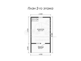 3d проект ДК049 - планировка 2 этажа