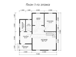 3d проект ДК054 - планировка 1 этажа