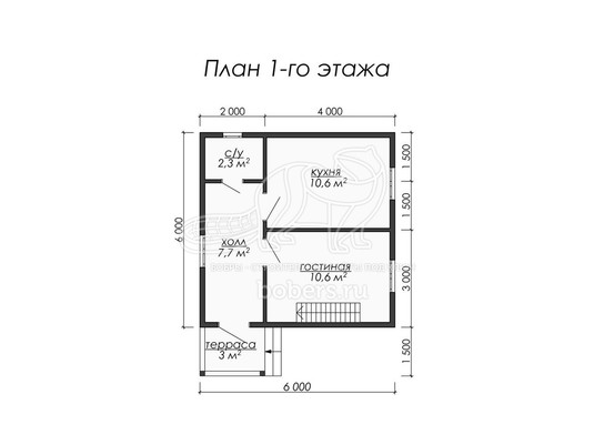 3d проект ДК056 - планировка 1 этажа