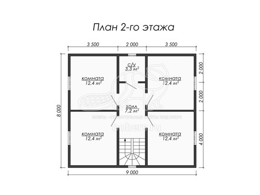 3d проект ДК057 - планировка 2 этажа</div>