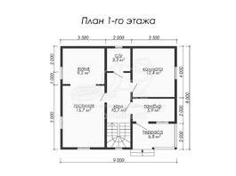 3d проект ДК057 - планировка 1 этажа