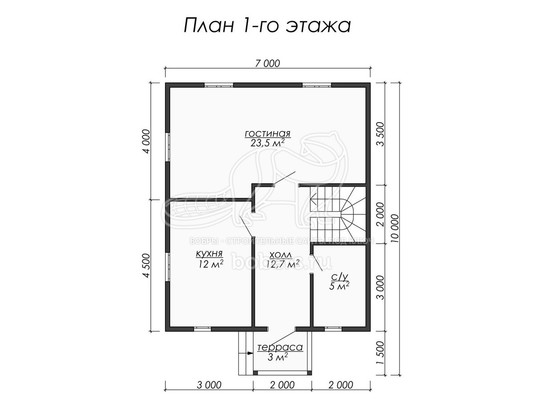 3d проект ДК058 - планировка 1 этажа