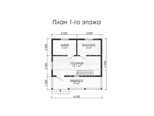 3d проект ДК059 - планировка 1 этажа