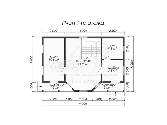 3d проект ДК061 - планировка 1 этажа
