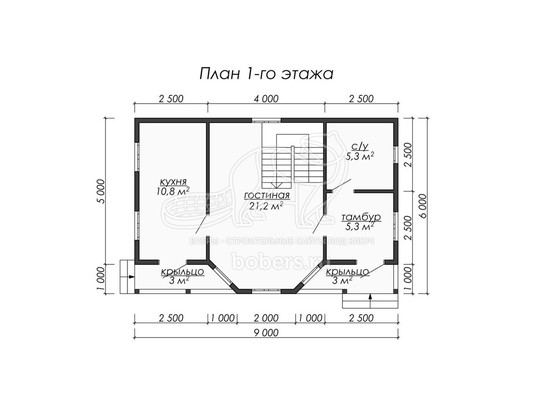 3d проект ДК061 - планировка 1 этажа