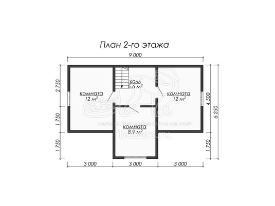 3d проект ДК062 - планировка 2 этажа