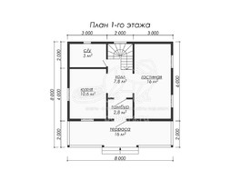 3d проект ДК066 - планировка 1 этажа