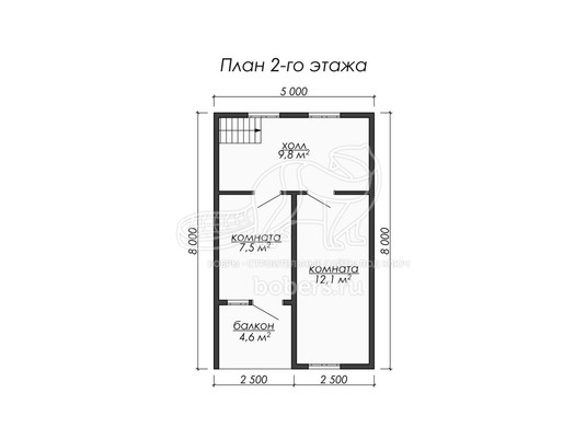 3d проект ДК070 - планировка 2 этажа</div>