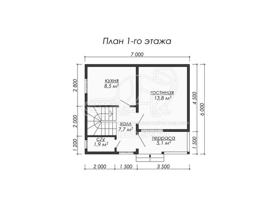 3d проект ДК073 - планировка 1 этажа
